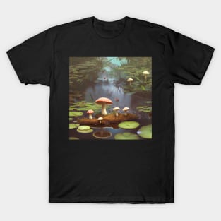 Mushroom Pond Landscape T-Shirt